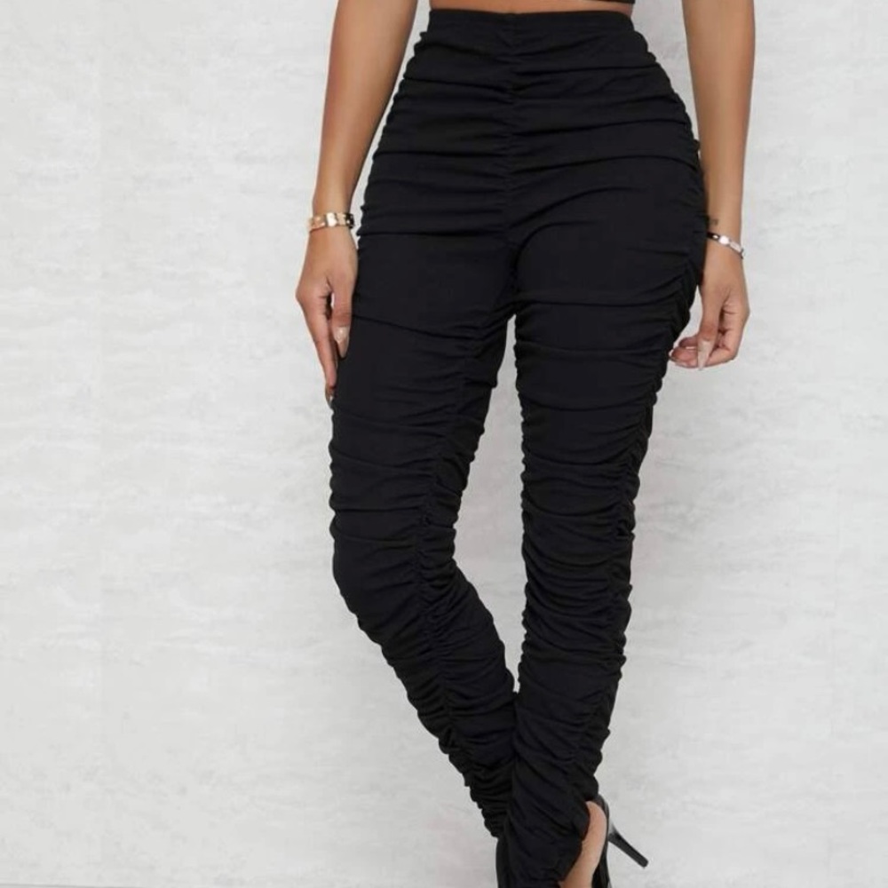 Black Ruched Pants